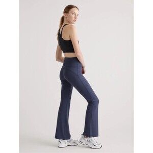 Quince Navy Blue Workout Athletic Yoga Ultra-Form High-Rise Flared Pants Small